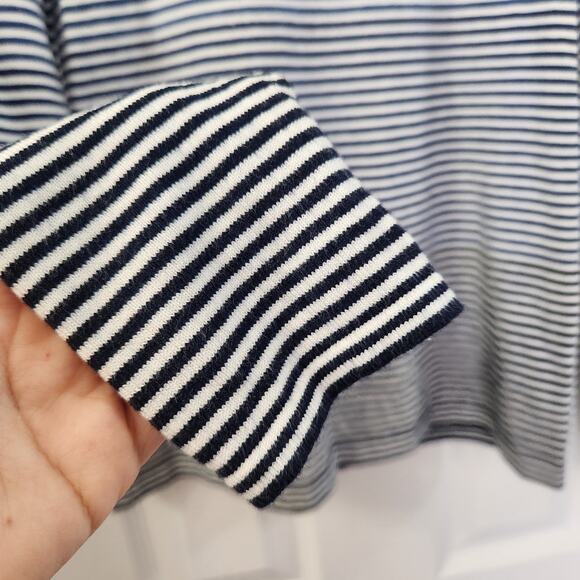 J. McLaughlin Modal Blend Striped Sweater XS Nautical Knit Minimalist Casual - Picture 5 of 8